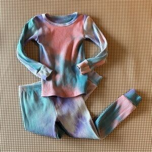 Small shop Tie Dye stretchy toddler pajama set